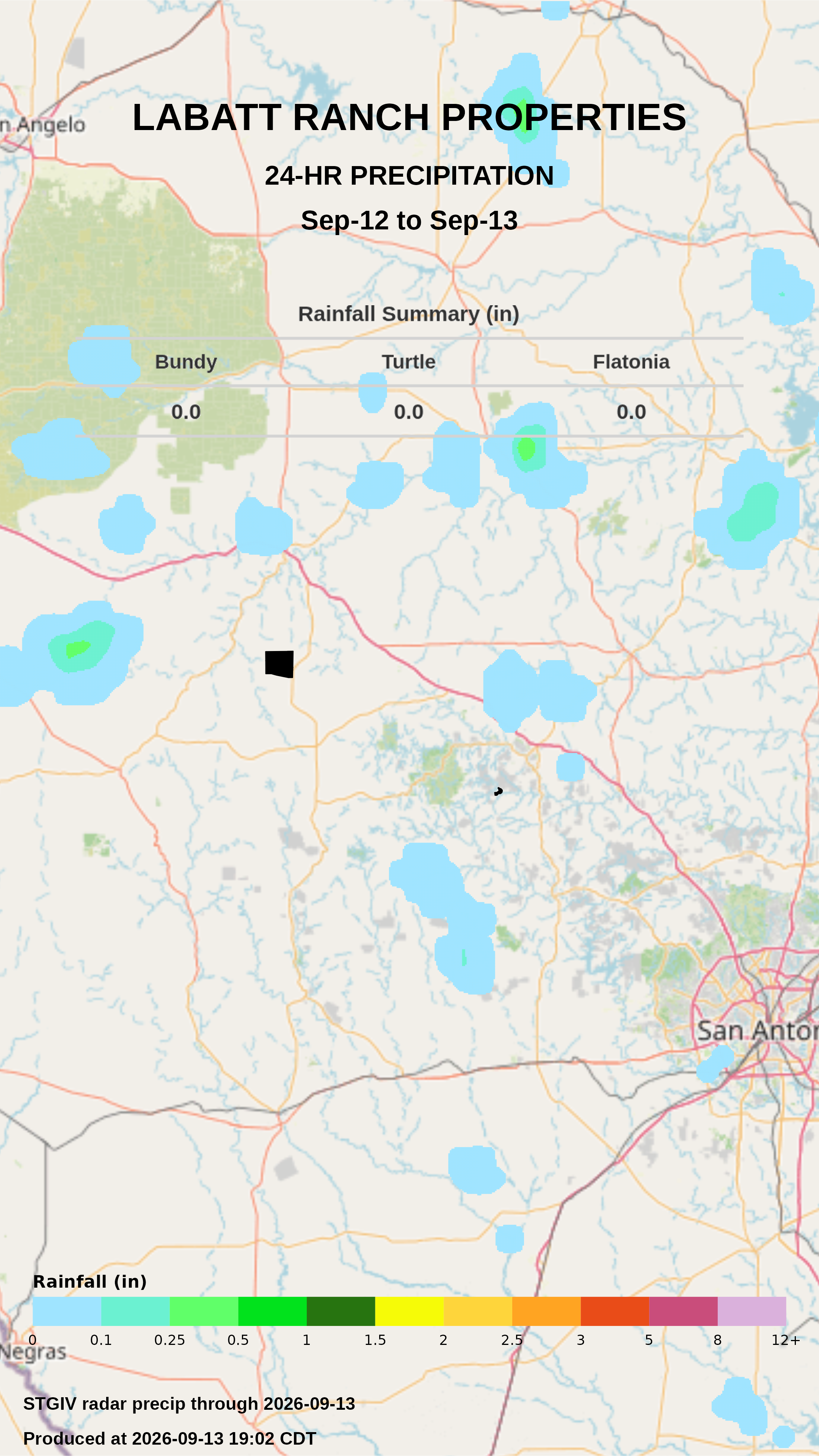 Labatt Ranch Properties 24-hour precipitation map